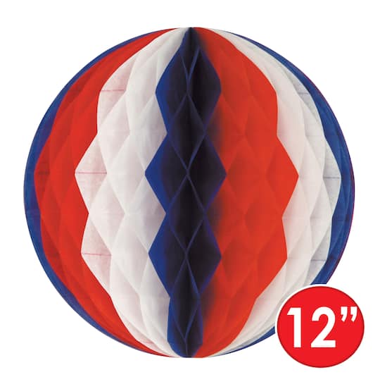 Beistle 12" Red, White & Blue Tissue Balls, 2ct.
